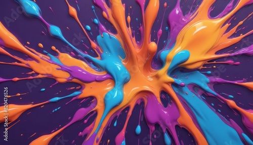 Colorfull 3d liquid paint background