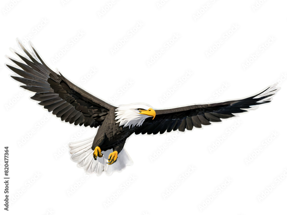 Fototapeta premium bald eagle isolated on white