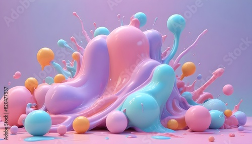 Colorfull 3d liquid paint background