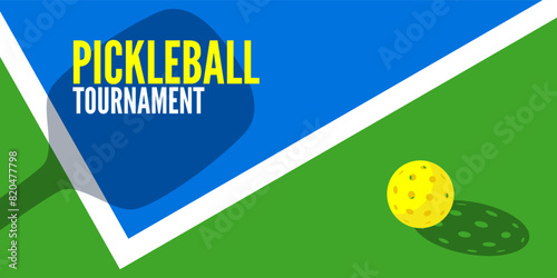 pickleball tournament banner poster design vector illustration