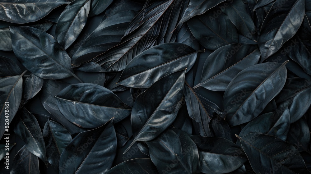 Top view of textures of abstract black leaves. Tropical leaf background. Flat lay, dark nature concept, tropical leaf. Top view of textures of abstract black leaves. Tropical leaf background. Flat lay, dark nature concept, tropical leaf.