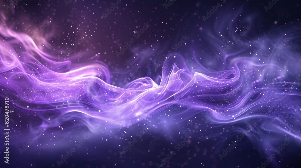 Purple smoke moves on black background. Dark smoke abstract background