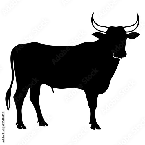 vector cow cartoon silhouette icon illustration isolated