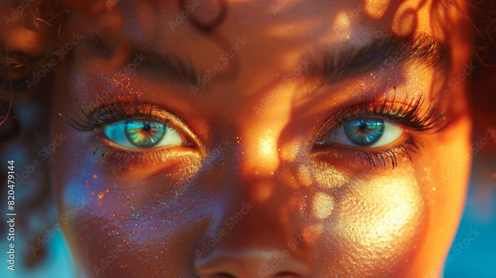A mesmerizing image of a model with long, luscious lashes, emphasizing the dramatic effect of mascara. 