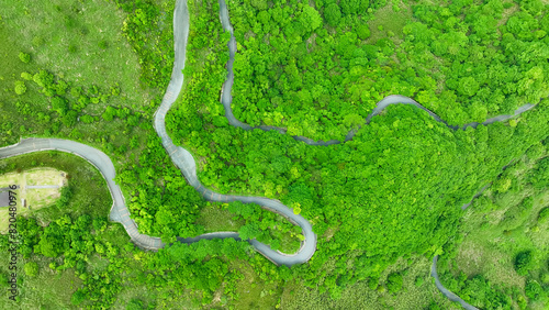 大自然の風景　真俯瞰空撮