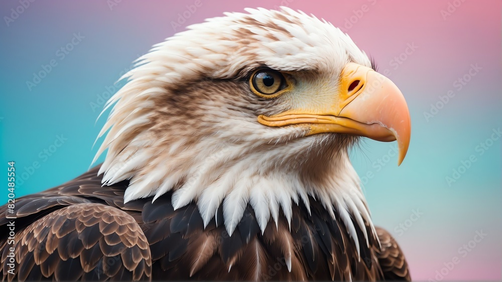 Obraz premium eagle on bright pastel color background from Generative AI