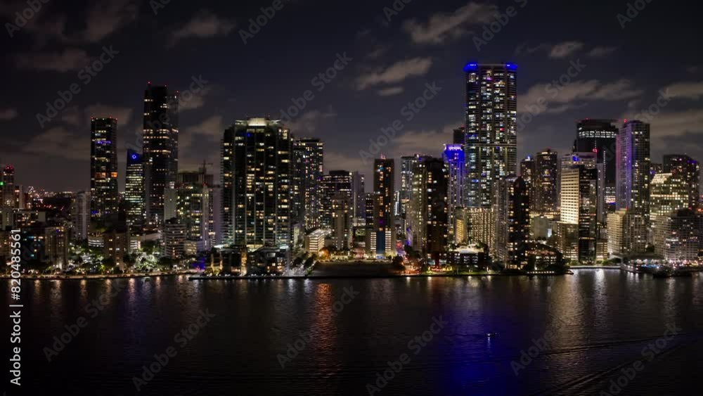 Miami at night - Aerial cityscape Miami at night - Aerial cityscape
