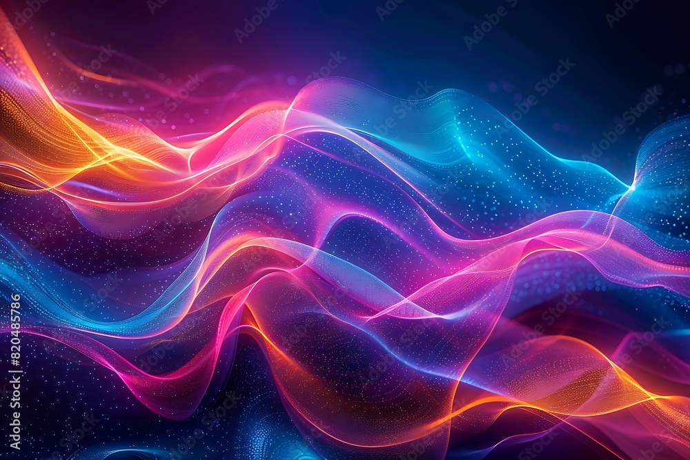 Neon Waves Background