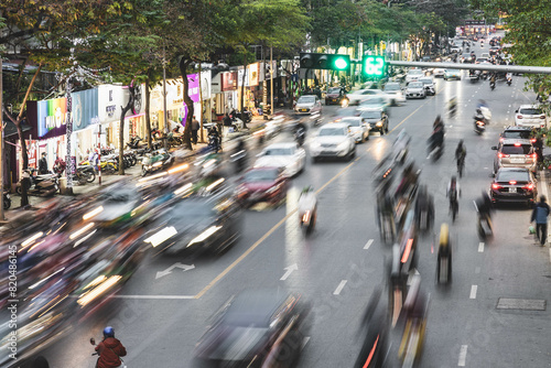 rush hour traffic in Hanoi, Vietnam