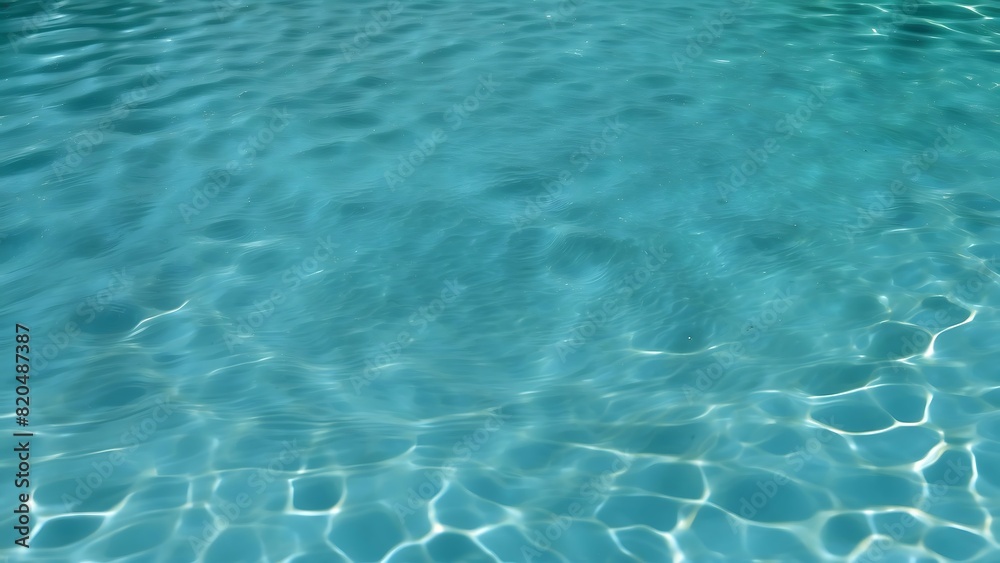 Blue swimming pool with crystal-clear water, Blue turquoise ripple pool water, Rippling Blue Water Surface