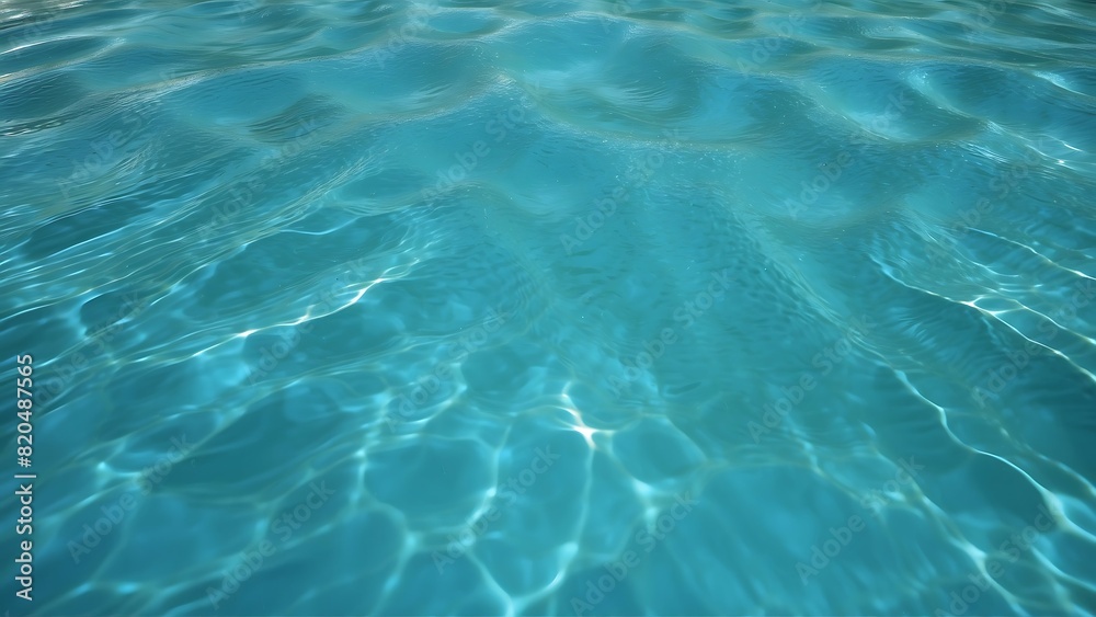 Blue swimming pool with crystal-clear water, Blue turquoise ripple pool water, Rippling Blue Water Surface