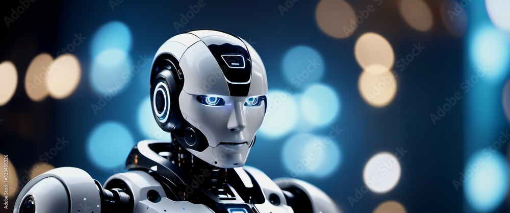 Technology Artificial Intelligence AI-powered robot performing a