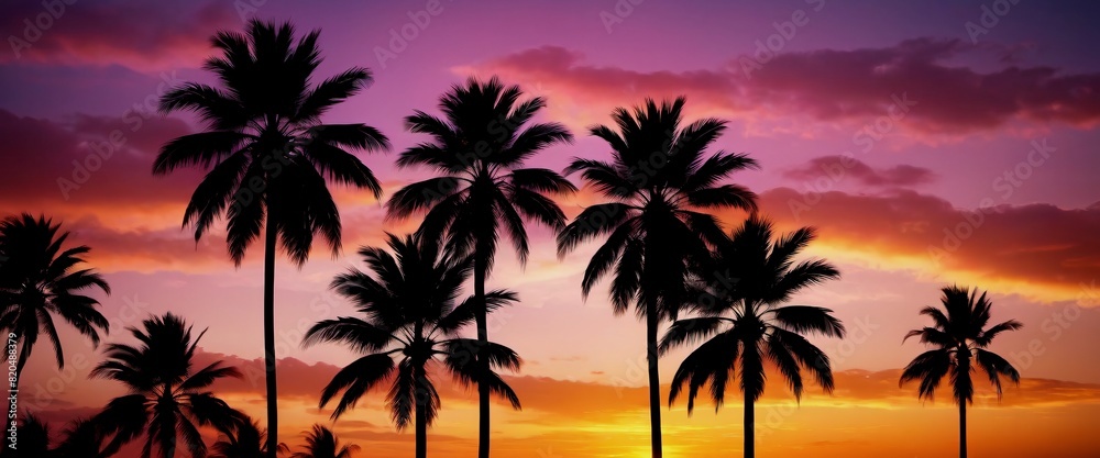 Summer Palm Tree Silhouette Silhouette of palm trees