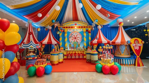 Celebrating a Vibrant Carnival-Themed Birthday Party with Colorful Attractions - Festive Event Concept