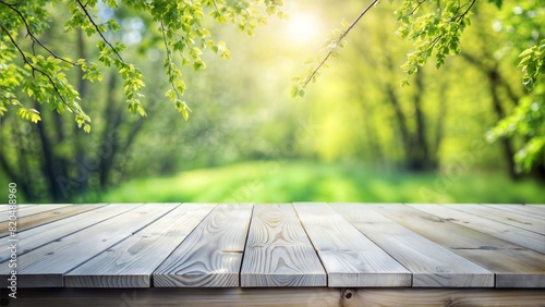 background with nature and gray white table