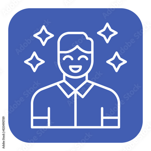 Happy Man vector icon. Can be used for Comfort iconset.