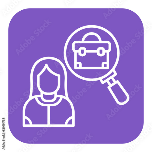 Job Seeker Female vector icon. Can be used for Job Search iconset.