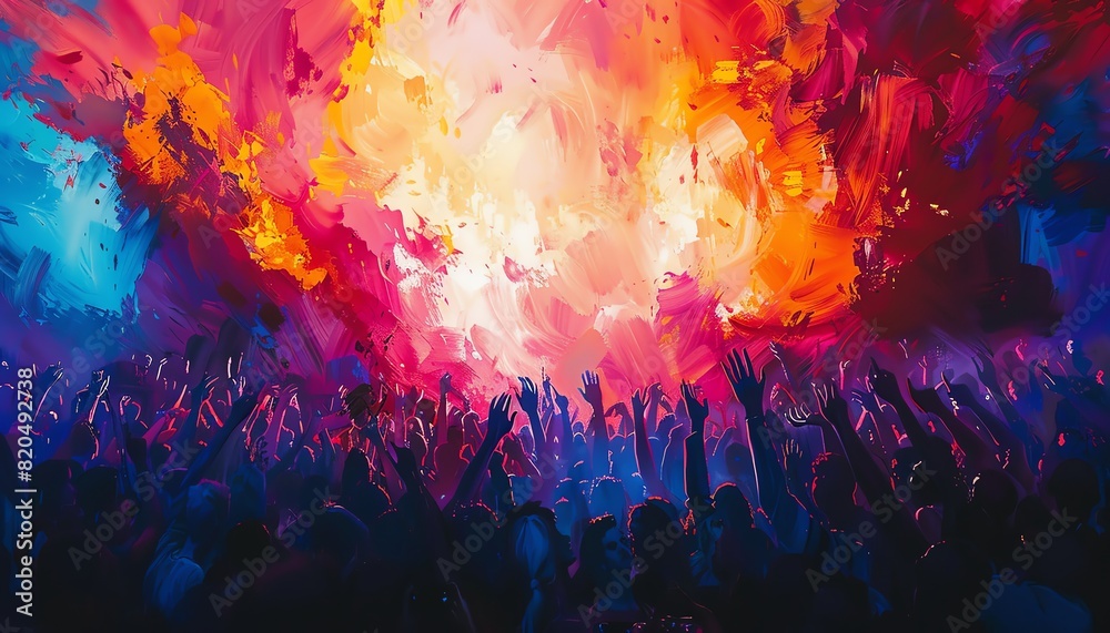 Stunning closeup of festival crowd surfing, highenergy concert vibes, vivid details, immersive experience, Midjourney AI art Stunning closeup of festival crowd surfing, highenergy concert vibes, vivid details, immersive experience, Midjourney AI art