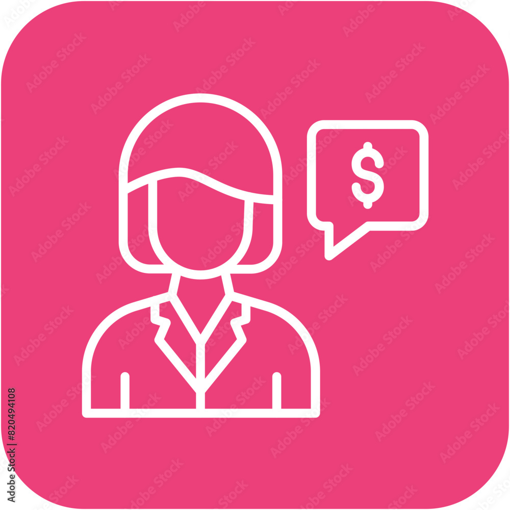 Financial Advisor vector icon. Can be used for Women iconset.
