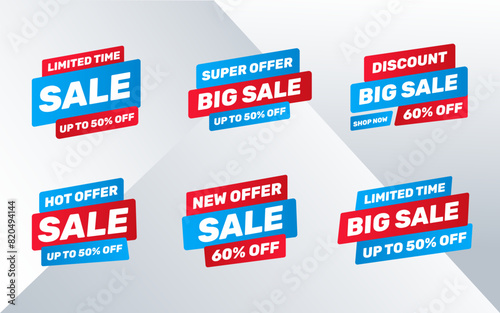 Vector sale tags collection special offer big sale discount best price mega sale banner set