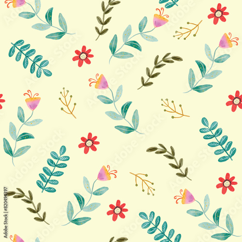 Seamless flower pattern design vector. Floral print for fabric.