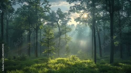 Background Magnificent nature landscape in forest