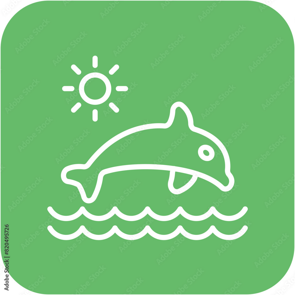 Fototapeta premium Dolphin vector icon. Can be used for Beach Resort iconset.