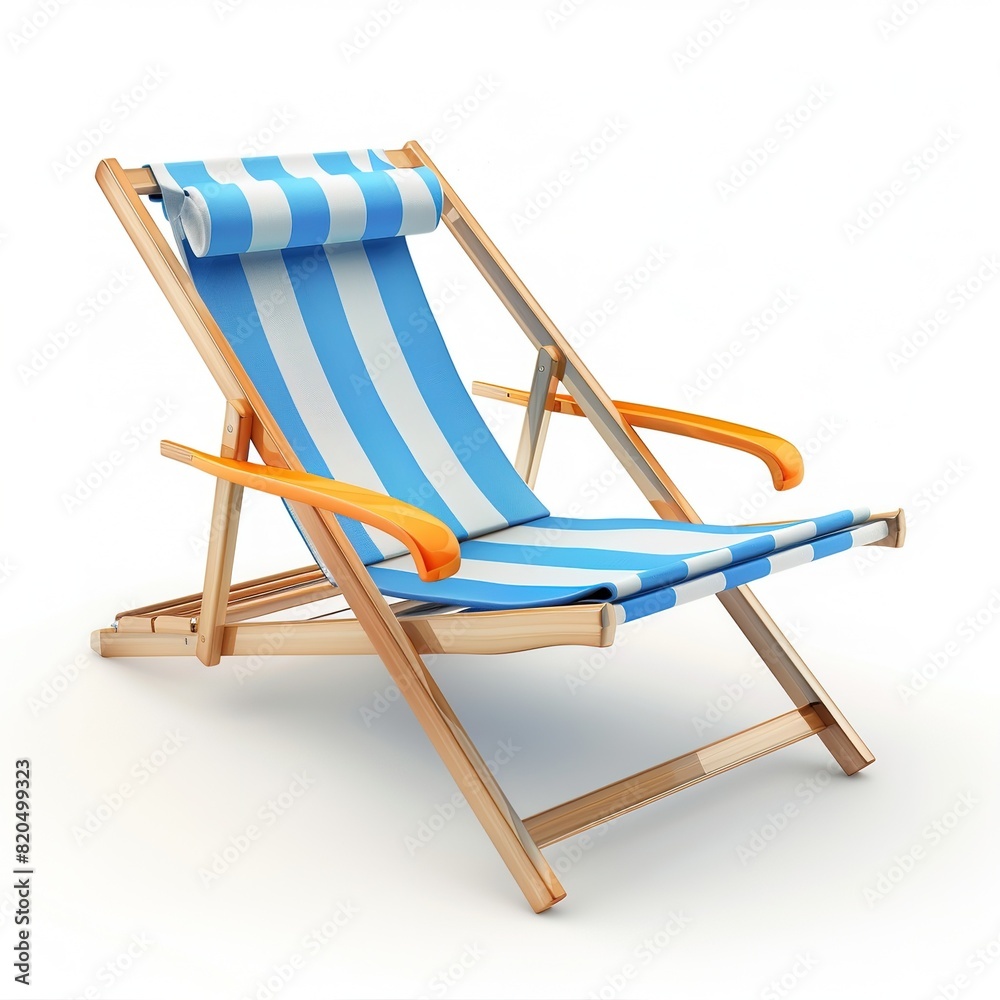 Beach chair isolated on white background