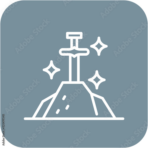 Excalibur vector icon. Can be used for Fairytale iconset.