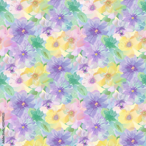 Floral variety color, form natural, seamless fabric pattern.