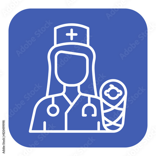 Delivery Nurse Midwife vector icon. Can be used for Nursing iconset.