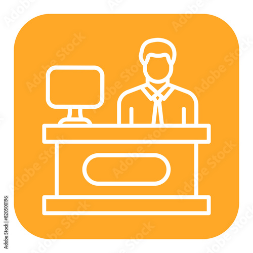 Dedicated Desk vector icon. Can be used for Coworking Space iconset.