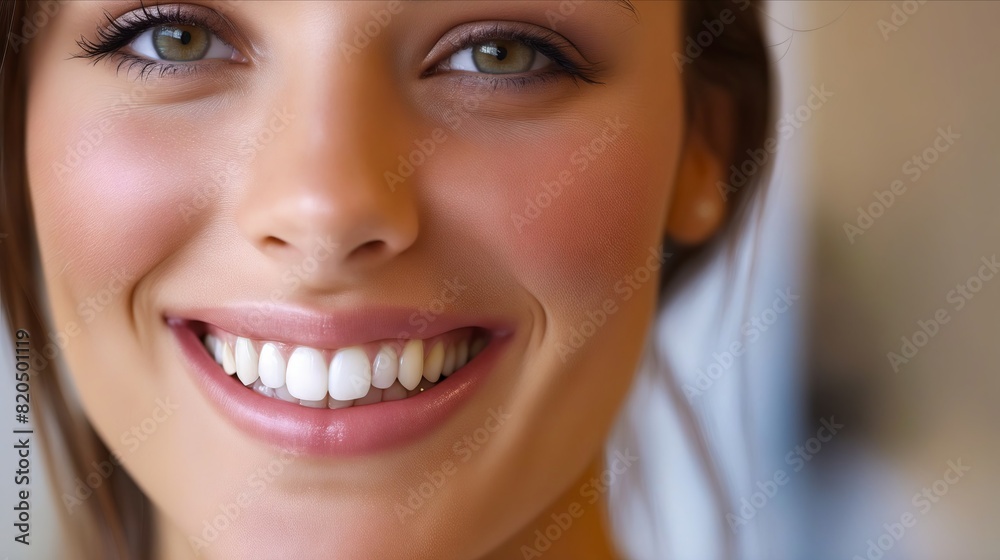 A woman smiling with her teeth whitened.