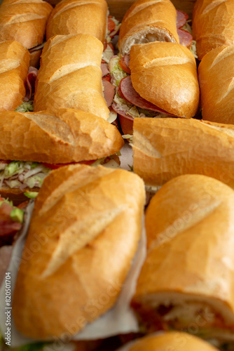 A view of a several half sandwiches.