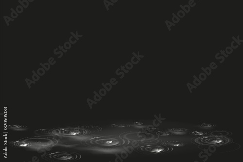 Texture of rain and fog on a black background overlay effect, Abstract splashes of Rain and Snow Overlay Freeze motion of white particles on black background.
