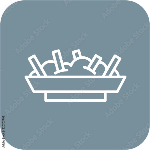 Poutine vector icon. Can be used for World Cuisine iconset.