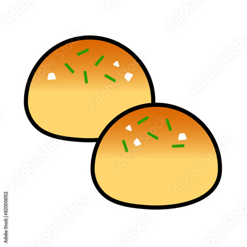 ウクライナ料理パンプーシュカのアイコンイラスト