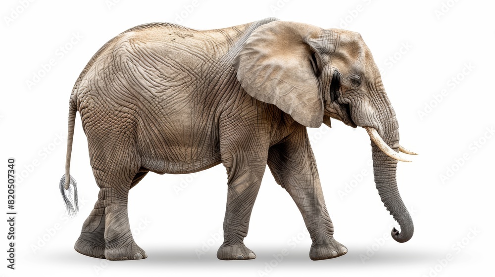 Large elephant isolated on white background