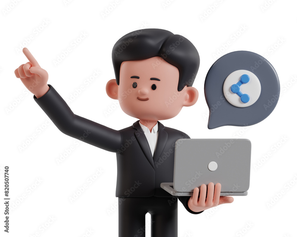 Software engineers are sharing programs online, share concept 3d illustration on white background Software engineers are sharing programs online, share concept 3d illustration on white background