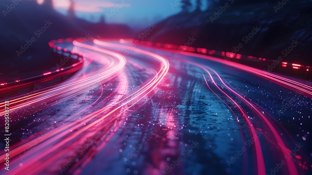 Captivating Light Trails and Motion Blur Effects from Long-Exposure Photography Experiments with Luminous Traffic Streaks on Isolated Cinematic 3D Captivating Light Trails and Motion Blur Effects from Long-Exposure Photography Experiments with Luminous Traffic Streaks on Isolated Cinematic 3D