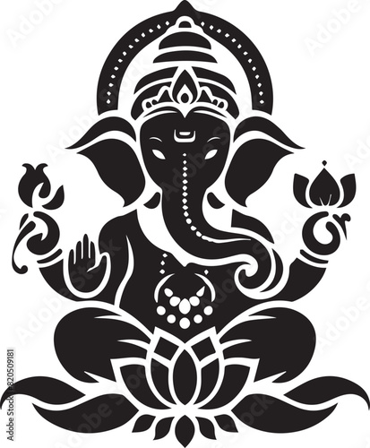 Elegant Silhouette of Lord Ganesha
