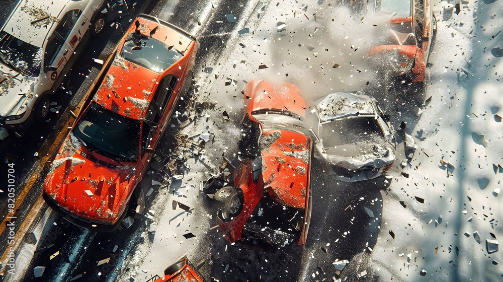 Dramatic Multi-Car Pileup on Busy Interstate with Emergency Crews Using ...
