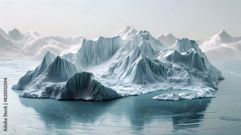 Majestic Icy Peaks Showcasing Renewable Energy Solutions in a Pristine Arctic Landscape