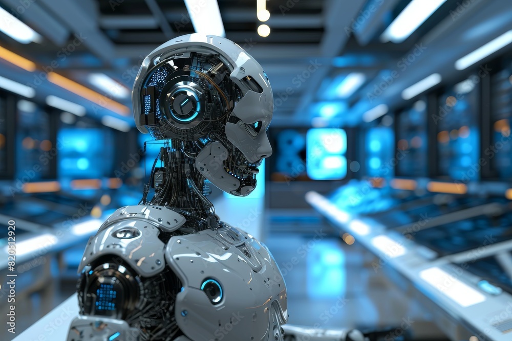 Designing an AI system in a modern computer lab concept , AI generated Designing an AI system in a modern computer lab concept , AI generated