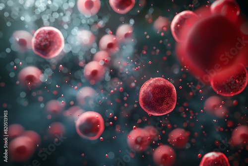An illustration of red and white blood cells photo