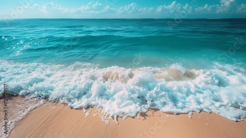 Background Waves on White Sand Beach