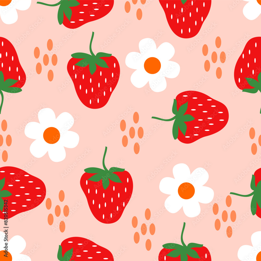 Strawberry seamless patterrn cute strawberry background Strawberry seamless patterrn cute strawberry background