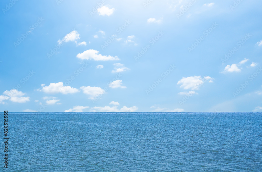 Obraz premium Ocean Background Texture Surface Blue Sea and Horizon Nature Summer Tropical, Beauty View Landscape Shore Island Cloud Clear Sky Light Day Card Travel Holidays Tourism, Deep Water Backdrop Natural.