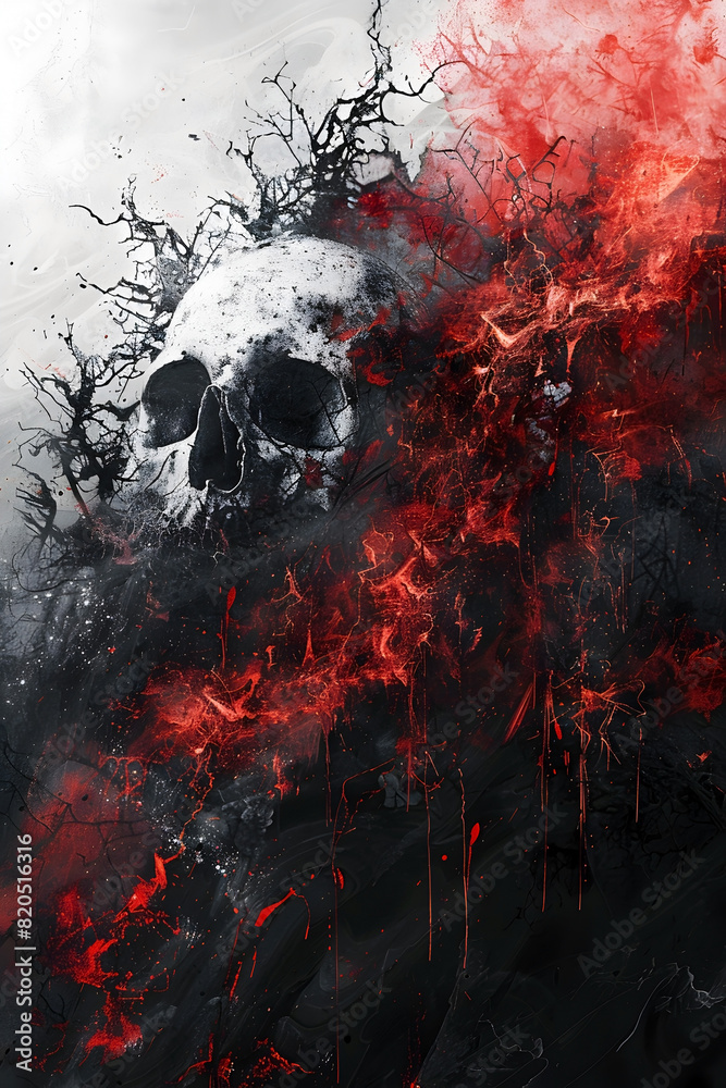 Watercolor of Anguished Souls Crying Out in Tartarus' Malevolent Expanse