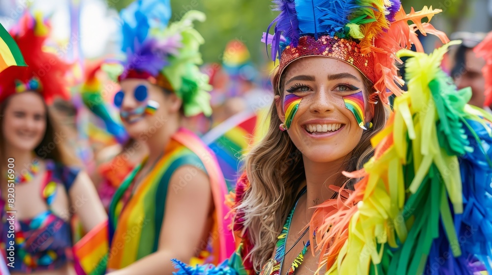 Group of friends at an LGBTQ pride parade, celebrating diversity, inclusion, and equality, perfect for social media posts and community-focused campaigns. Group of friends at an LGBTQ pride parade, celebrating diversity, inclusion, and equality, perfect for social media posts and community-focused campaigns.